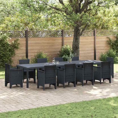 Garden Table 250 x 100 x 73 cm Poly Rattan Anthracite 3.5 m (2 +1.5 m)