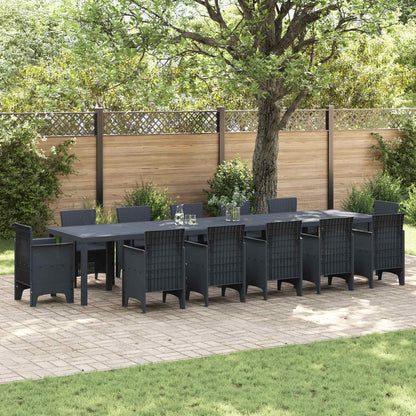 vidaXL Garden Table Anthracite 400 x 100 x 73 cm Poly Rattan 1
