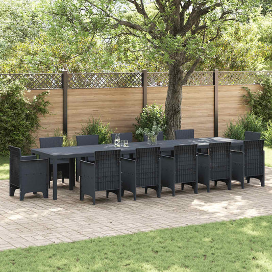 vidaXL Garden Table Anthracite 400 x 100 x 73 cm Poly Rattan 1