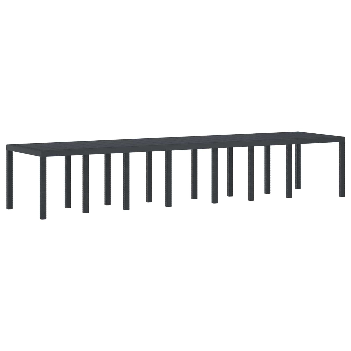 vidaXL Garden Table Anthracite 400 x 100 x 73 cm Poly Rattan 2