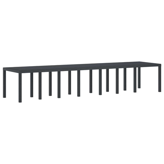 vidaXL Garden Table Anthracite 400 x 100 x 73 cm Poly Rattan 2