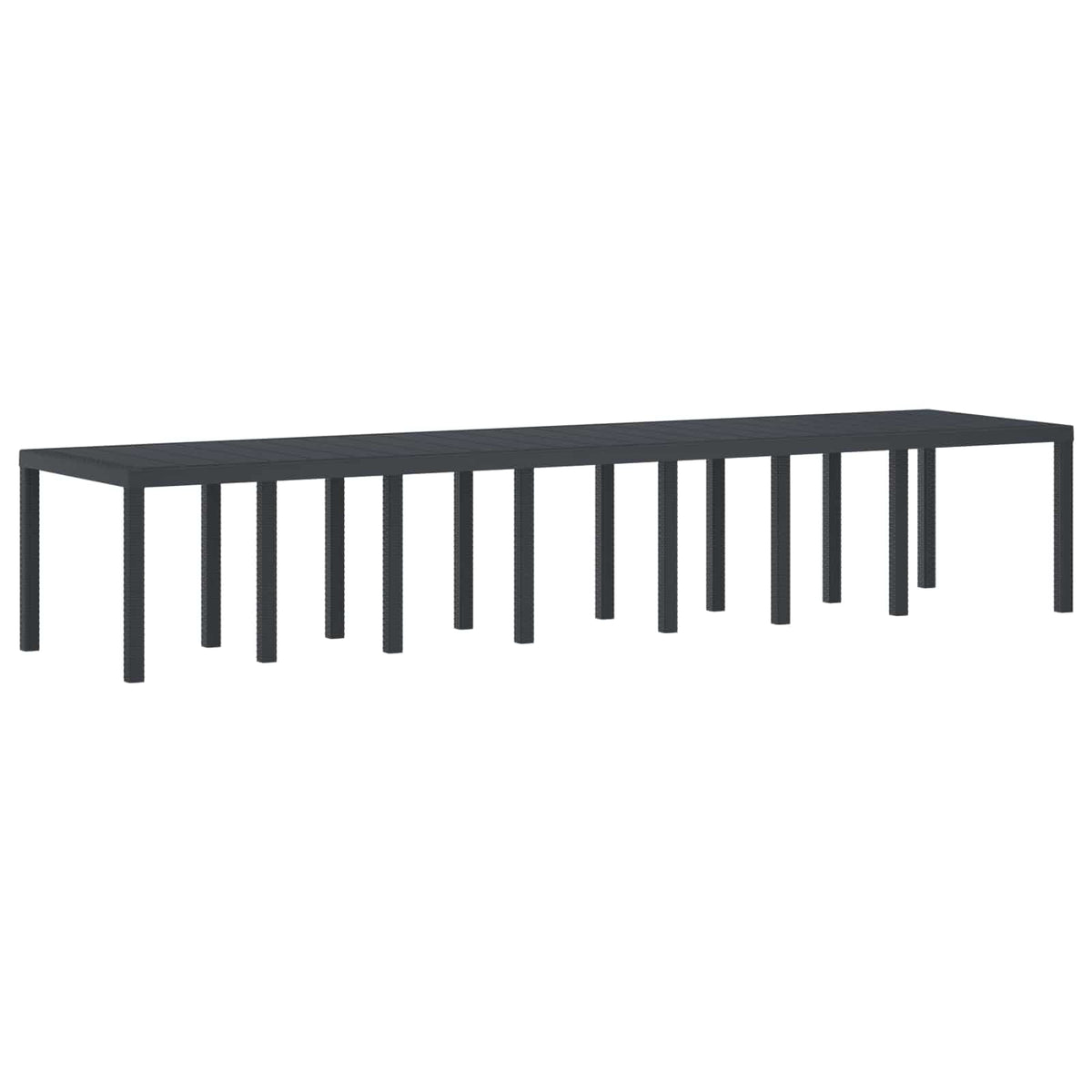 Garden Table 250 x 100 x 73 cm Poly Rattan Anthracite 4 m (2.5 +1.5 m)