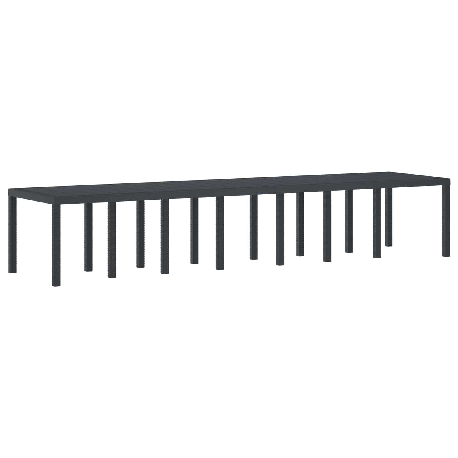 vidaXL Garden Table Anthracite 400 x 100 x 73 cm Poly Rattan 6