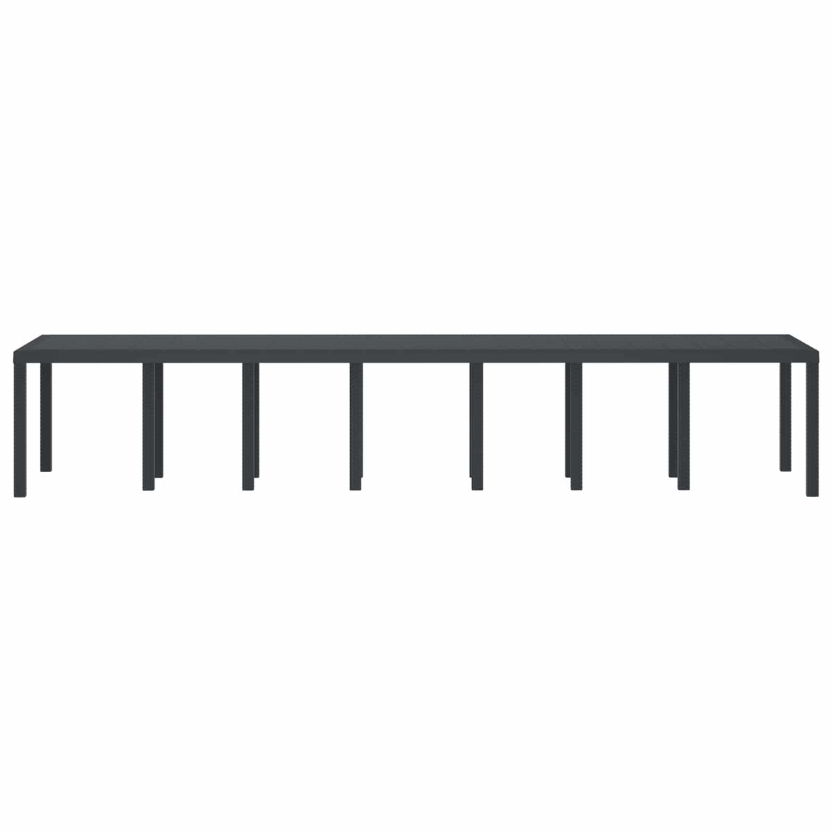 Garden Table 250 x 100 x 73 cm Poly Rattan Anthracite 4 m (2.5 +1.5 m)