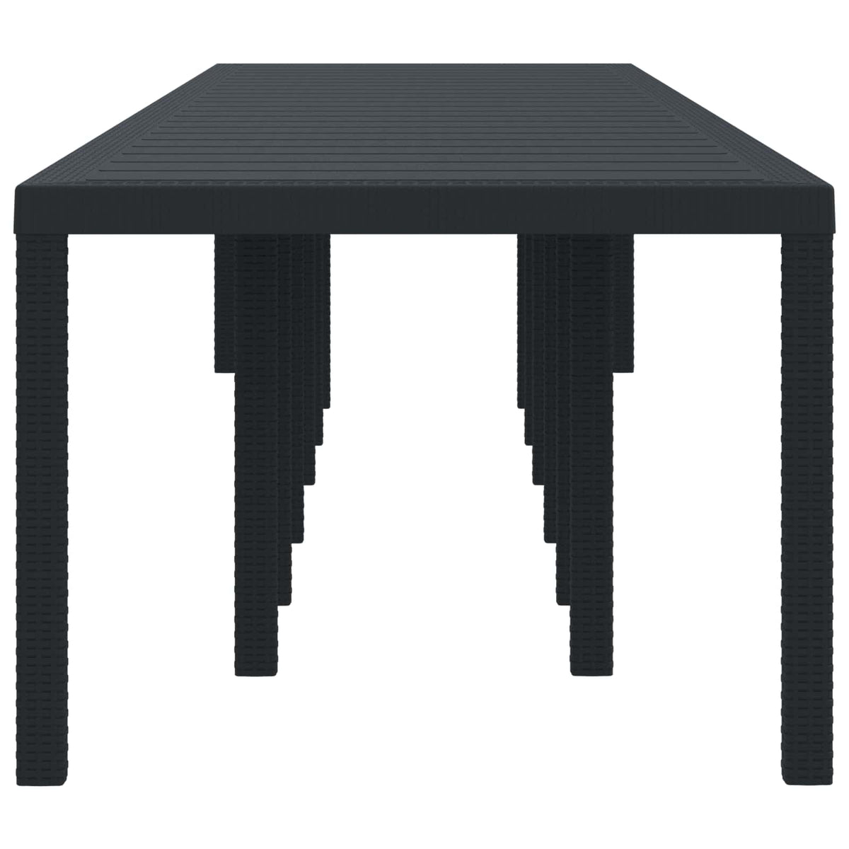 Garden Table 250 x 100 x 73 cm Poly Rattan Anthracite 4 m (2.5 +1.5 m)