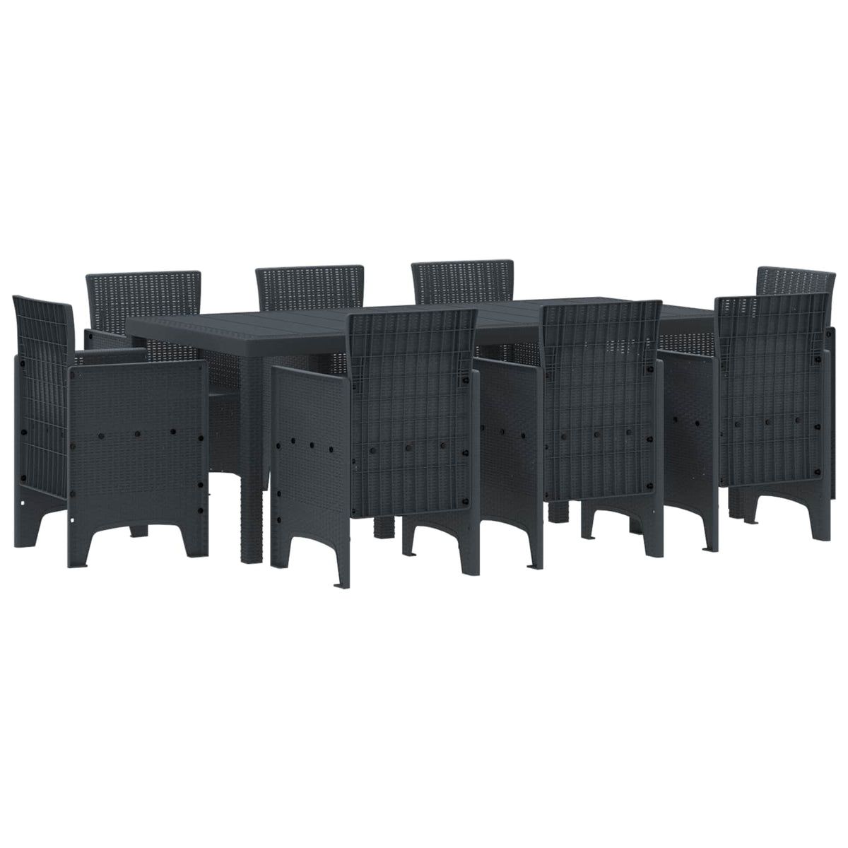 vidaXL Garden Dining Set 9 pcs Anthracite Polypropylene 1