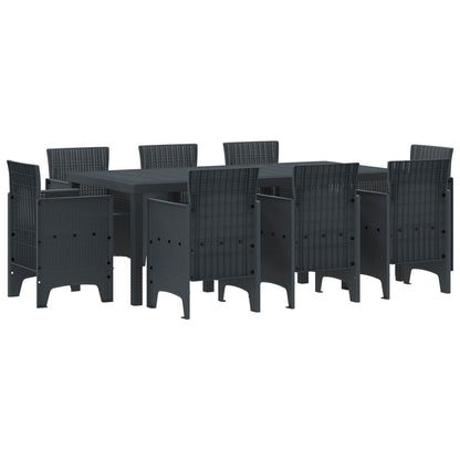 vidaXL Garden Dining Set 9 pcs Anthracite Polypropylene 1
