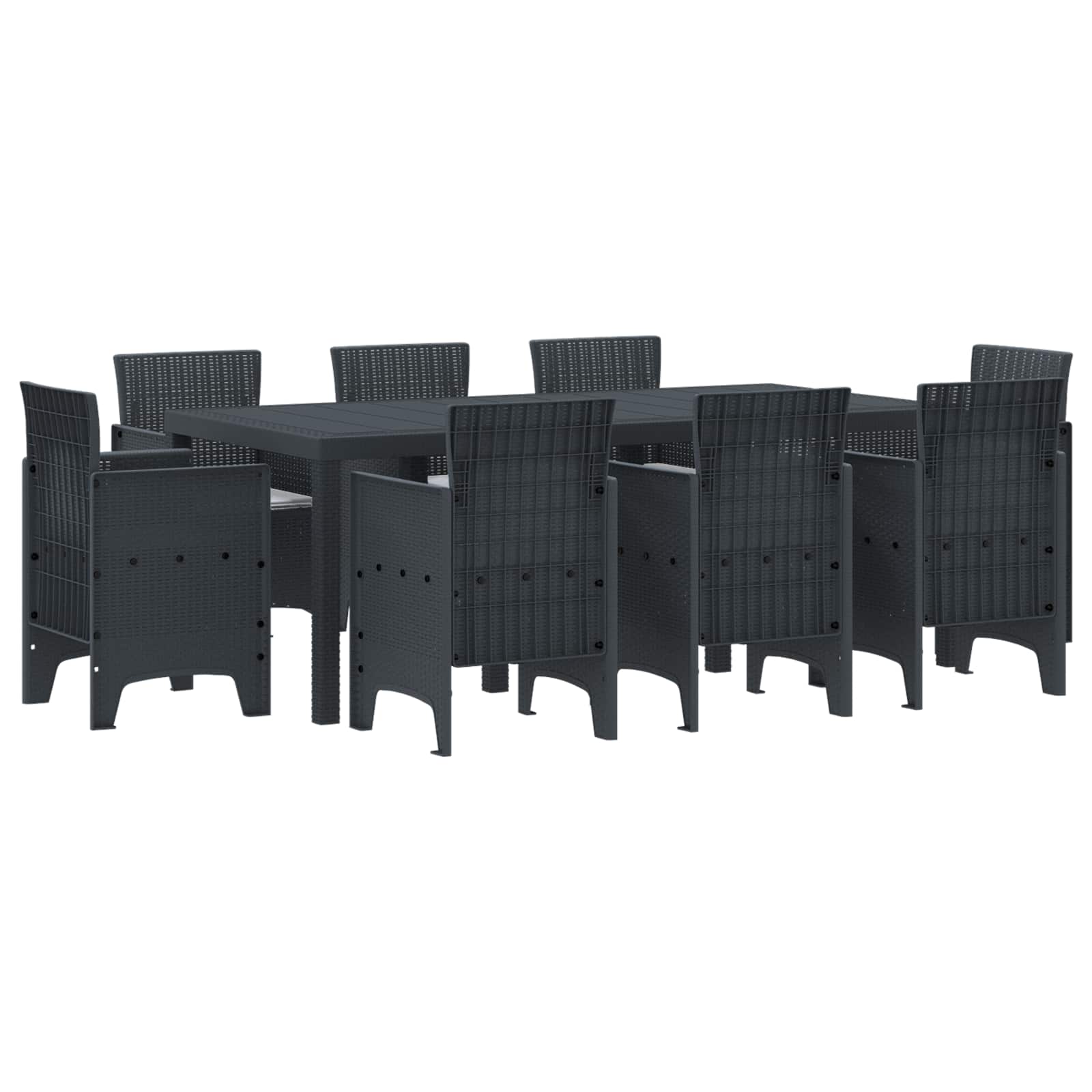 vidaXL Garden Dining Set 9 pcs Anthracite Polypropylene 1