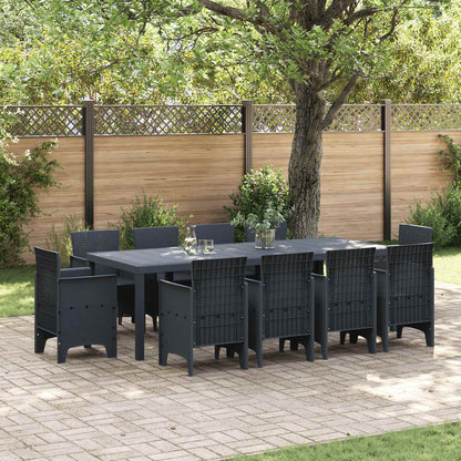 vidaXL Garden Dining Set 11 pcs Anthracite Polypropylene 1