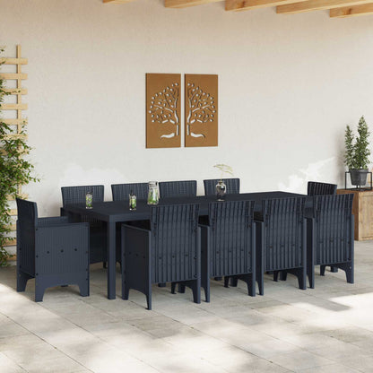 vidaXL Garden Dining Set 11 pcs Anthracite Polypropylene 3