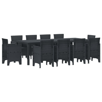 vidaXL Garden Dining Set 11 pcs Anthracite Polypropylene 2