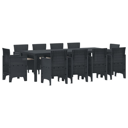 Garden Dining Set 9 pcs Polypropylene Anthracite Taupe 10-Seater