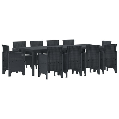 vidaXL Garden Dining Set 11 pcs Anthracite Polypropylene 2
