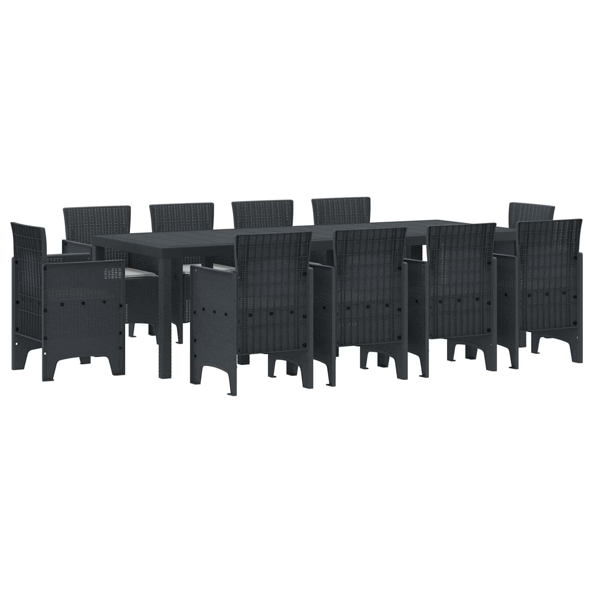 Garden Dining Set 9 pcs Polypropylene Anthracite Light grey 10-Seater