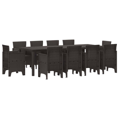 vidaXL Garden Dining Set 11 pcs Brown Polypropylene 2