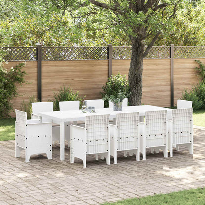 Garden Dining Set 9 pcs Polypropylene White Taupe 10-Seater