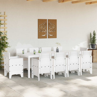 vidaXL Garden Dining Set 11 pcs White Polypropylene 3