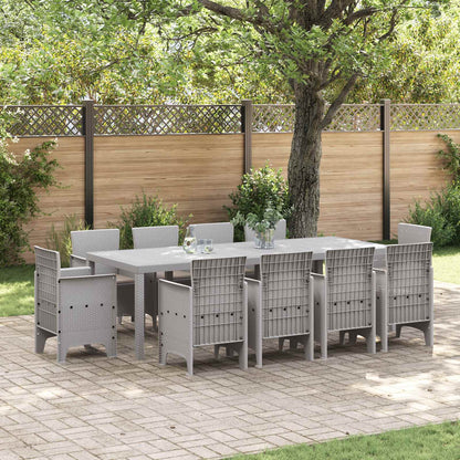 vidaXL Garden Dining Set 11 pcs Light Grey Polypropylene 1
