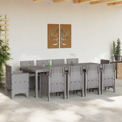 vidaXL Garden Dining Set 11 pcs Light Grey Polypropylene 3