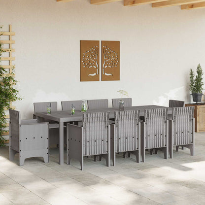 vidaXL Garden Dining Set 11 pcs Light Grey Polypropylene 3