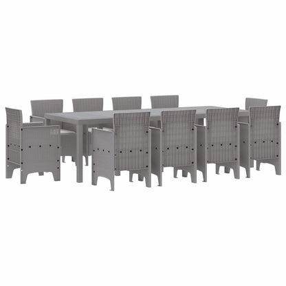 vidaXL Garden Dining Set 11 pcs Light Grey Polypropylene 2