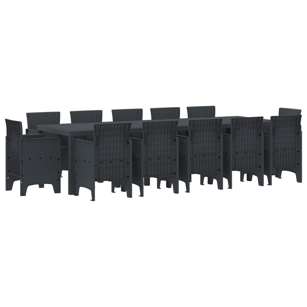 vidaXL Garden Dining Set 13 pcs Anthracite Plastic