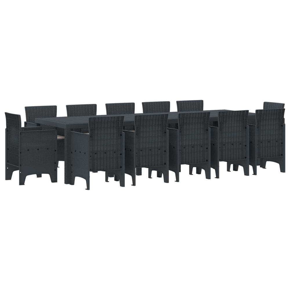 vidaXL Garden Dining Set 13 pcs Anthracite Synthetic rattan