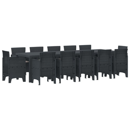 vidaXL Garden Dining Set 13 pcs Anthracite Synthetic rattan 1