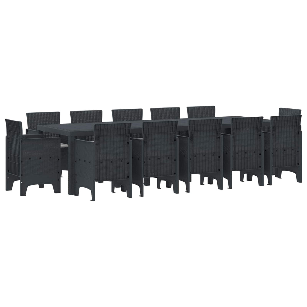 vidaXL Garden Dining Set 13 pcs Anthracite and Light grey