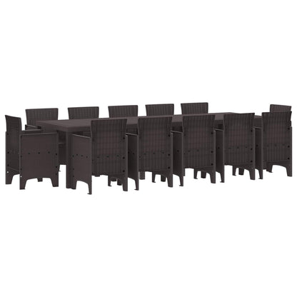 vidaXL Garden Dining Set 13 pcs Brown Poly rattan 1