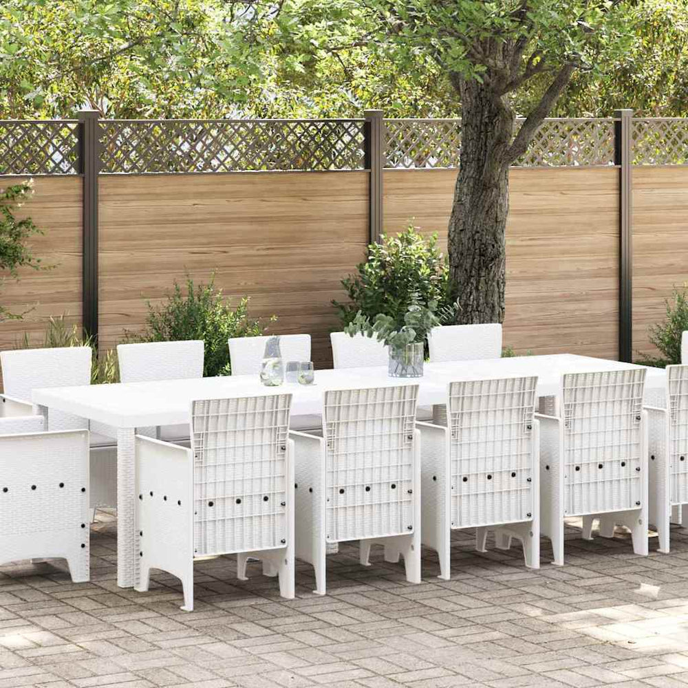 vidaXL Garden Dining Set 13 pcs White and Light grey