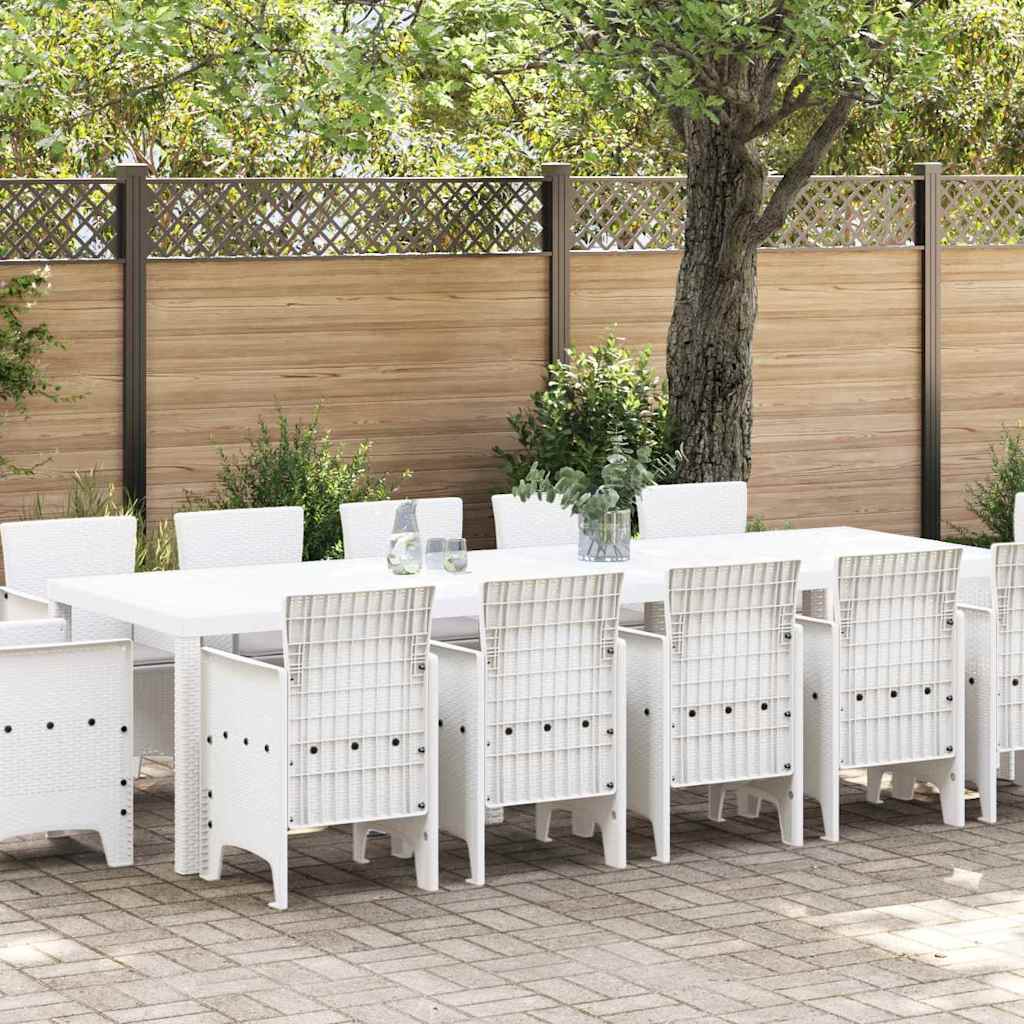 vidaXL Garden Dining Set 13 pcs White and Light grey 1