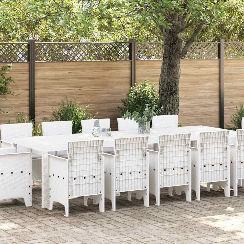vidaXL Garden Dining Set 13 pcs White and Light grey 1