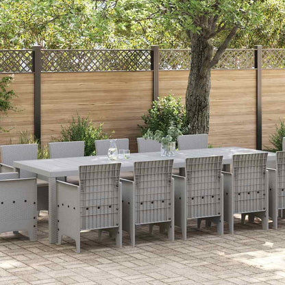 vidaXL Garden Dining Set 13 pcs Light grey Poly rattan 1