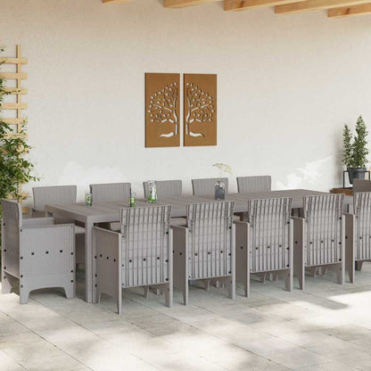 vidaXL Garden Dining Set 13 pcs Light grey Poly rattan 3
