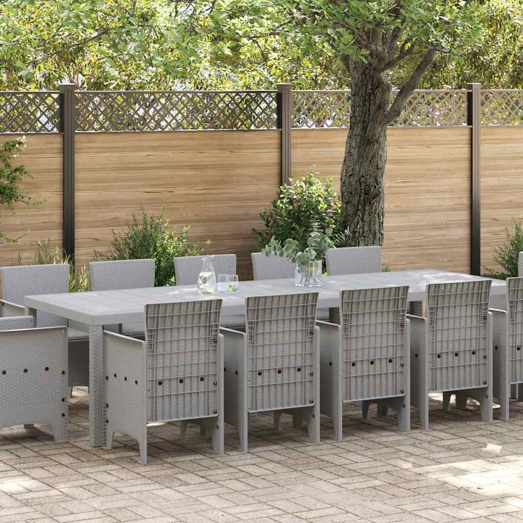 vidaXL Garden Dining Set 13 pcs Light Grey Poly rattan 1
