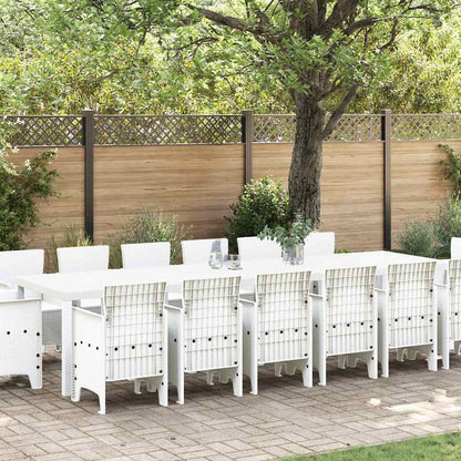 vidaXL Garden Dining Set 15 pcs White Polt rattan 1