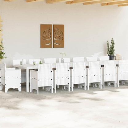 vidaXL Garden Dining Set with Cushions 17 pcs White PP 3