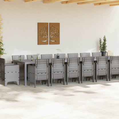 vidaXL Garden Dining Set with Cushions 17 pcs Light Grey PP 3