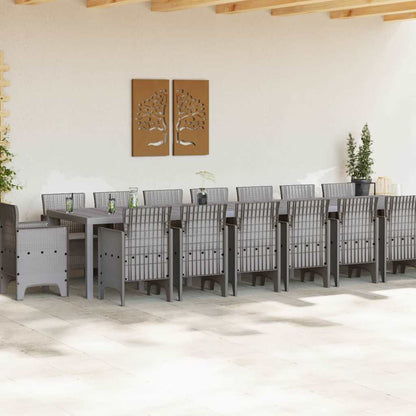 vidaXL Garden Dining Set with Cushions 17 pcs Light Grey PP 3
