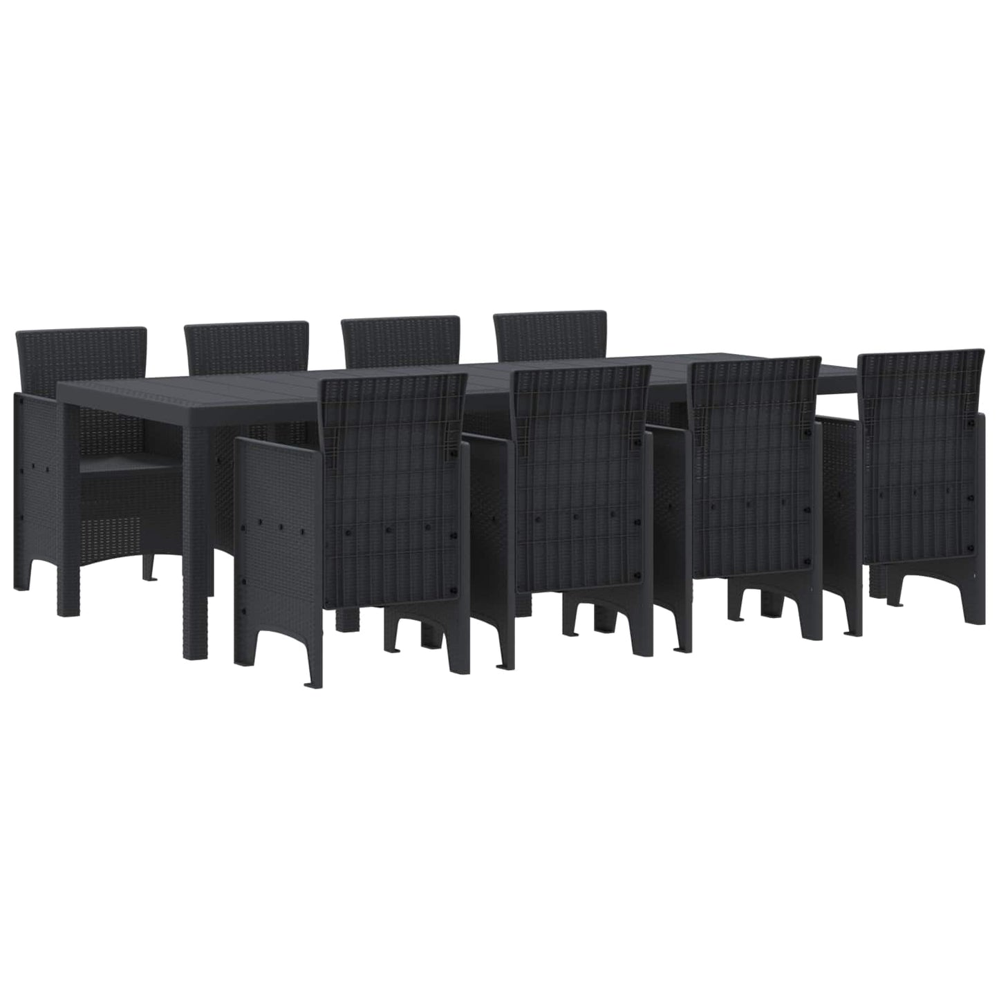 vidaXL Garden Dining Set 9 pcs Anthracite Polypropylene 2