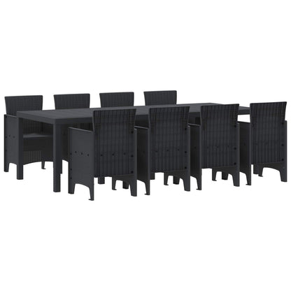 vidaXL Garden Dining Set 9 pcs Anthracite Polypropylene 2