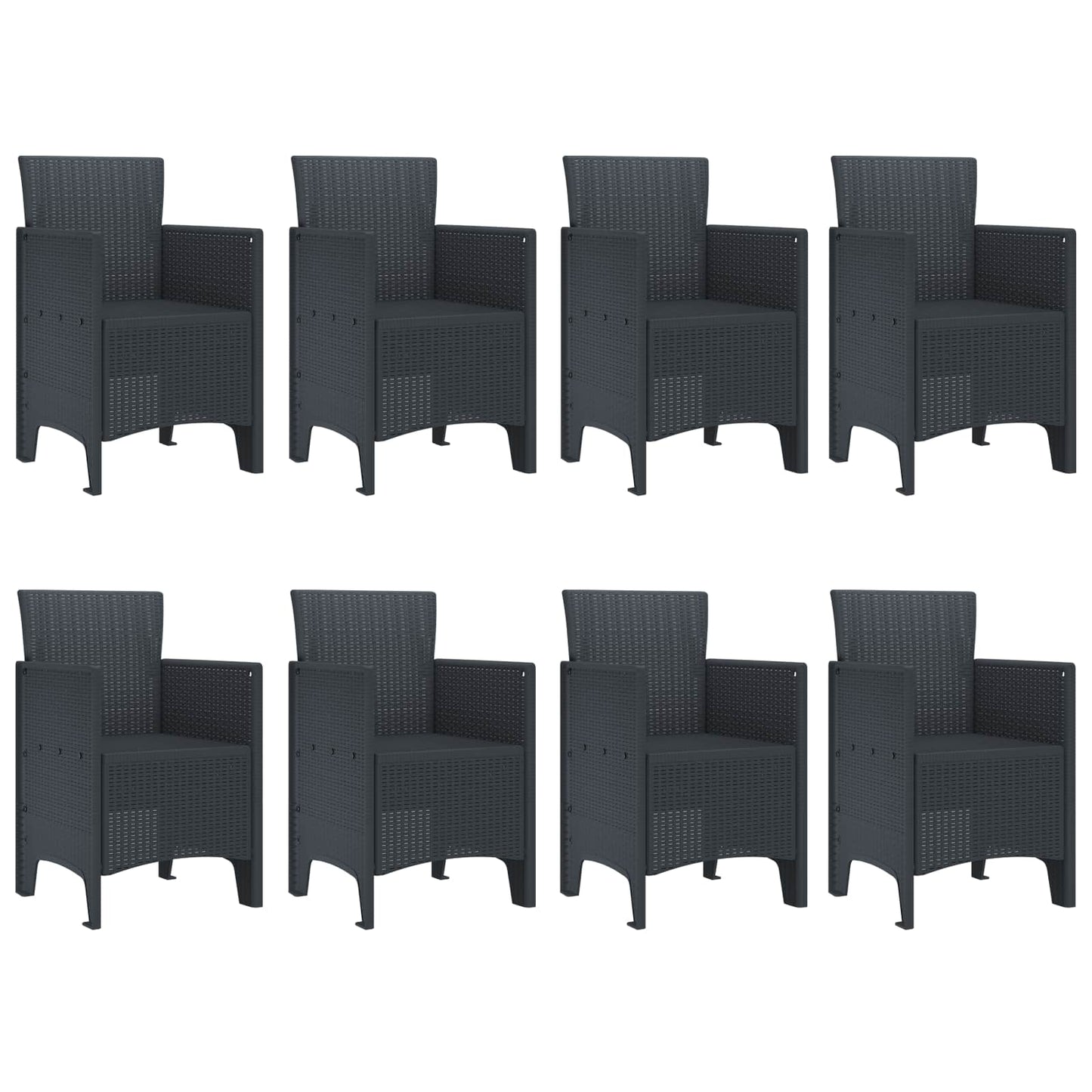 vidaXL Garden Dining Set 9 pcs Anthracite Polypropylene 5