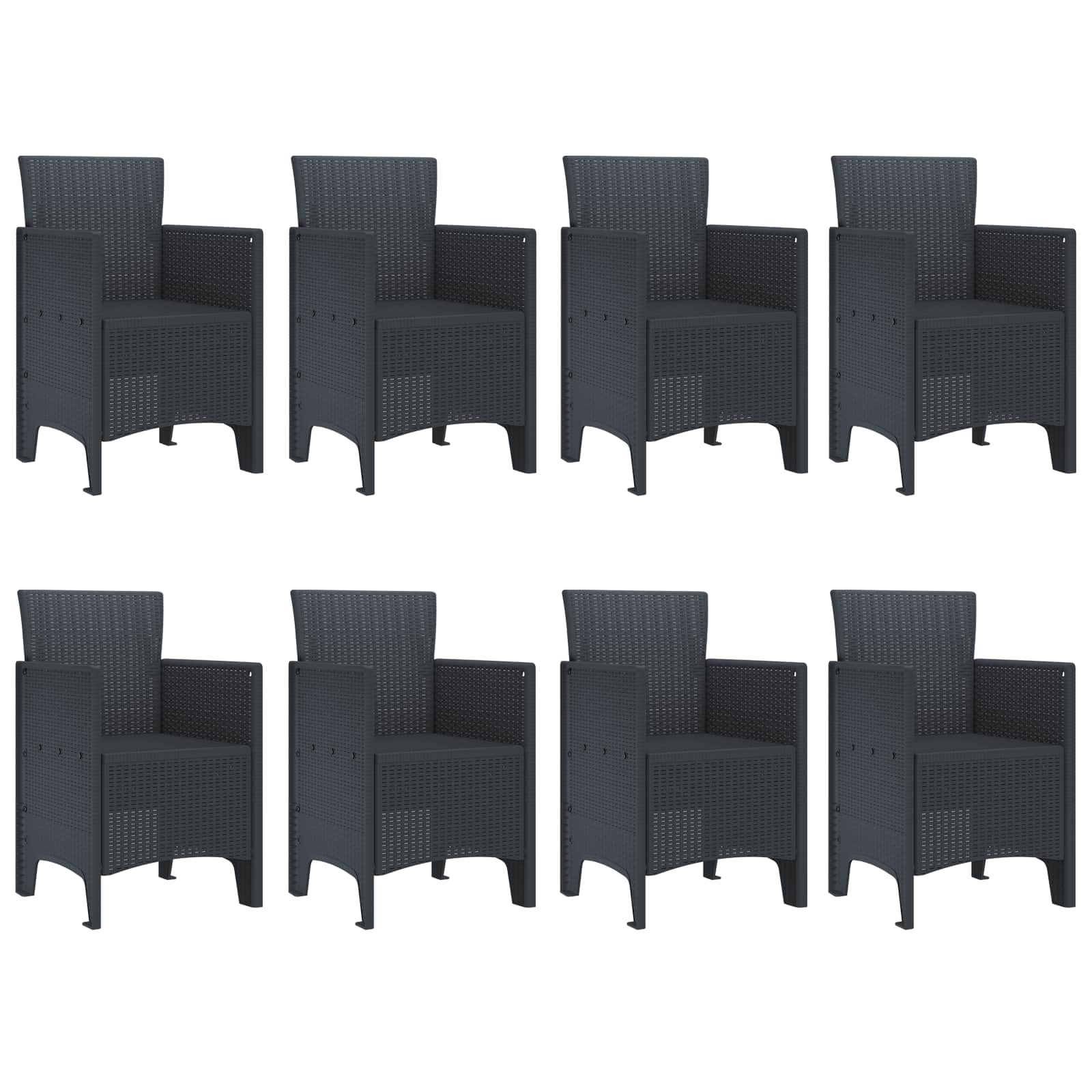 vidaXL Garden Dining Set 9 pcs Anthracite Polypropylene 5
