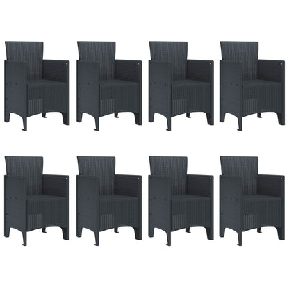 vidaXL Garden Dining Set 9 pcs Anthracite Polypropylene 5