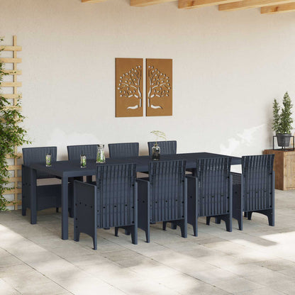 vidaXL Garden Dining Set 9 pcs Anthracite Polypropylene 3