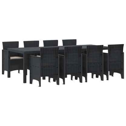 vidaXL Garden Dining Set 9 pcs Anthracite Polypropylene 2