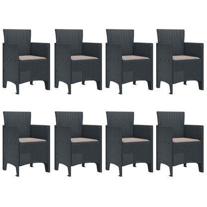 vidaXL Garden Dining Set 9 pcs Anthracite Polypropylene 5