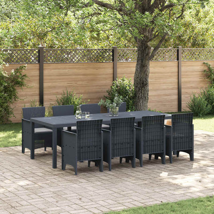 vidaXL Garden Dining Set 9 pcs Anthracite Polypropylene 1