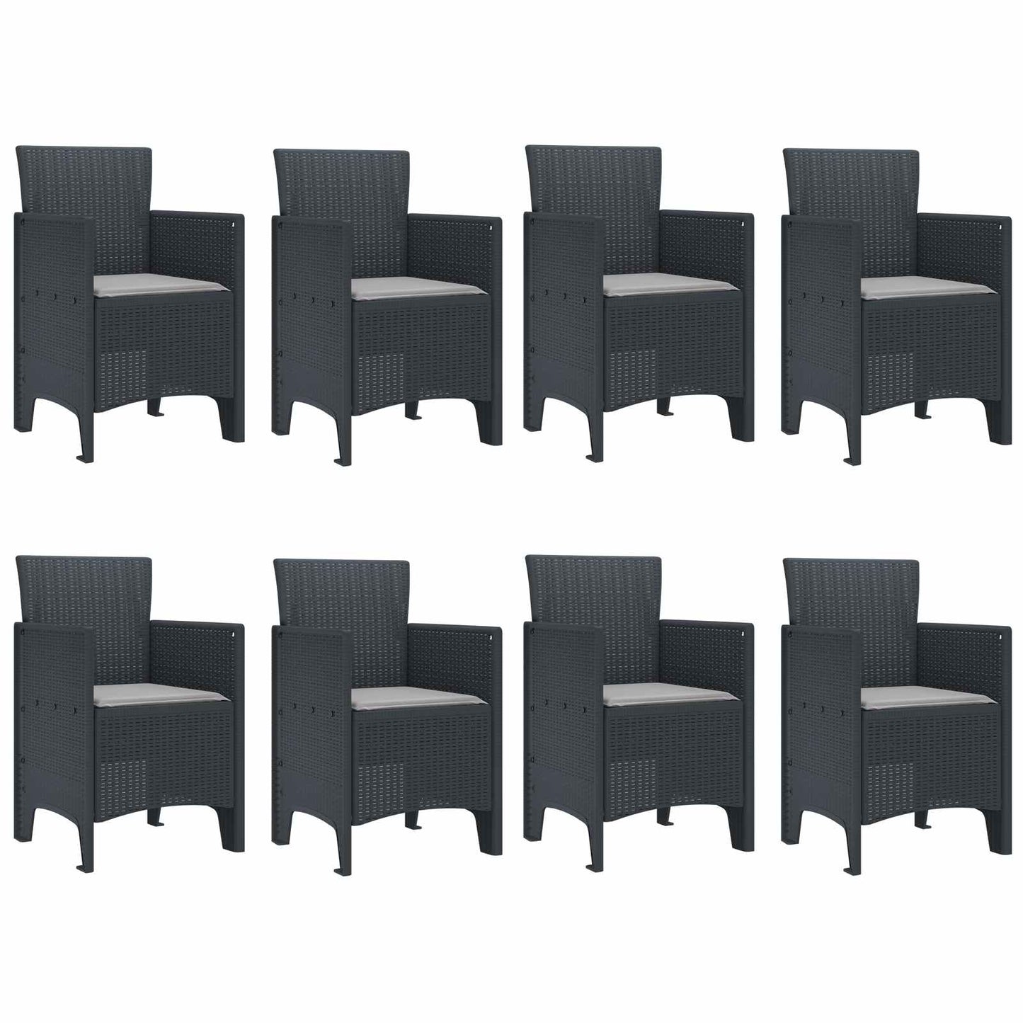 vidaXL Garden Dining Set 9 pcs Anthracite Polypropylene 5